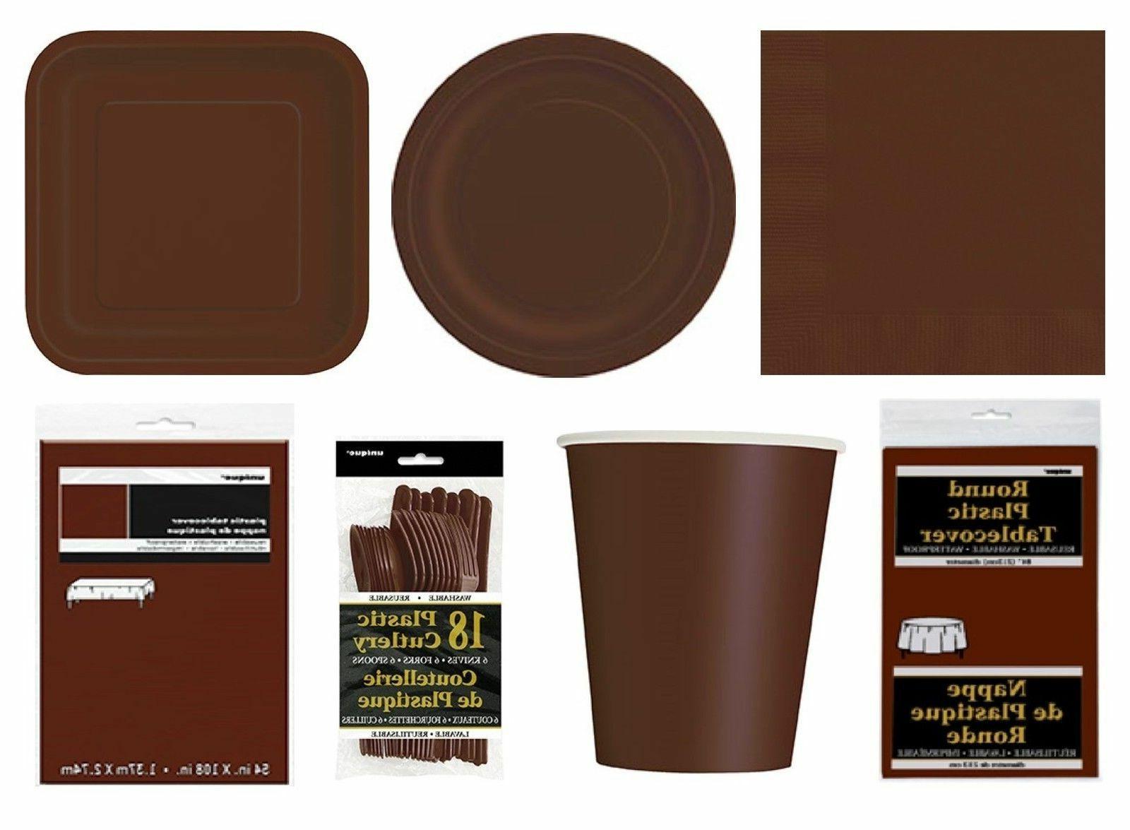 marron fete vaisselle jetable anniversaire fournitures evene