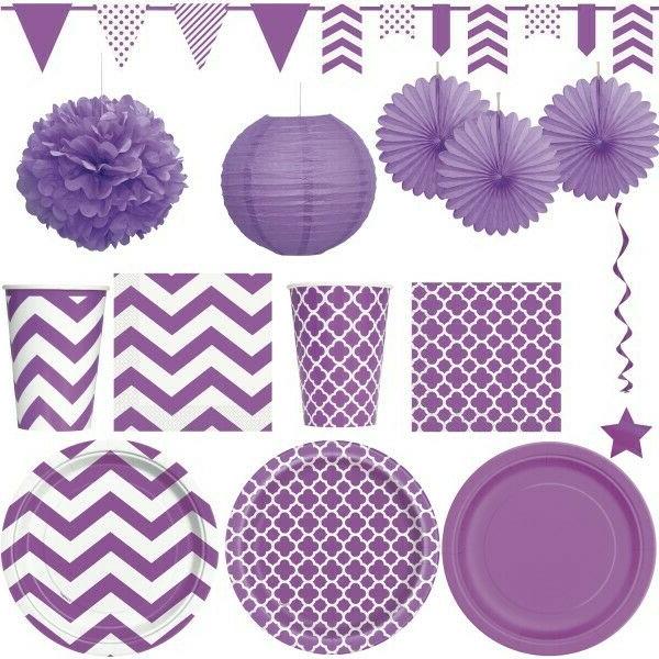 mauve fete decoration ete solide anniversaire colore