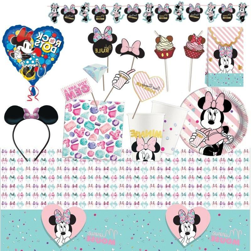 minnie mouse gem fete fournitures vaisselle ballons
