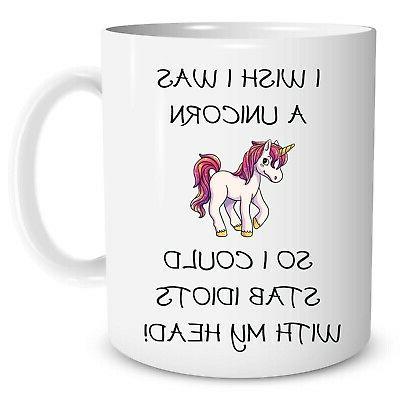 mug fantaisie drole licorne idiots bureau de