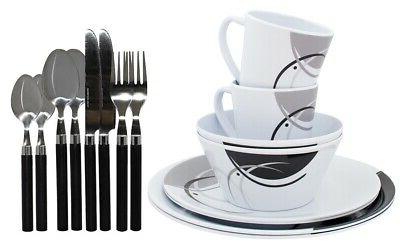 napoli 2 pers set vaisselle en melamine