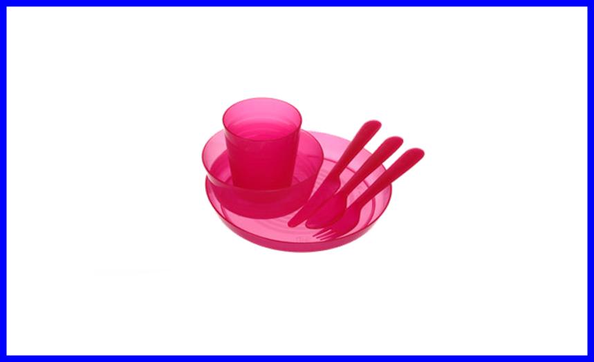 neuf 1set rouge incassable et reutilisable vaisselle