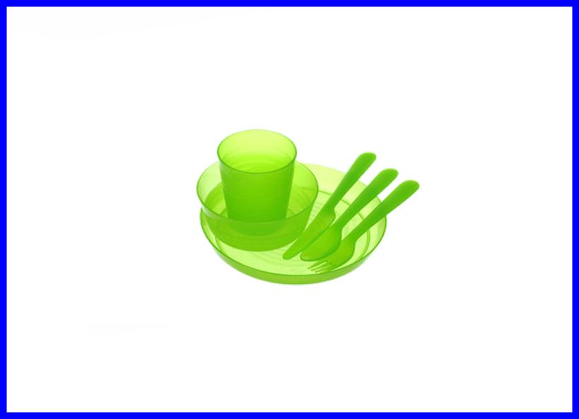 neuf 1set vert incassable reutilisable vaisselle ustensiles