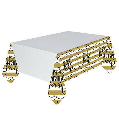new year party plastic tablecover black