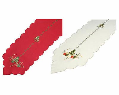 noel arbre broderie chemin de table feston