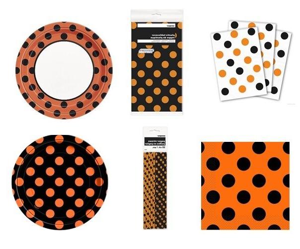 orange et noir pois halloween fete vaisselle