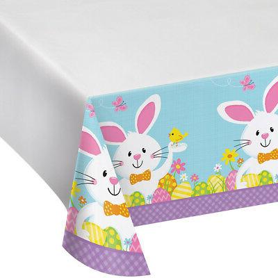 paques lapin plastique nappe paques ressort pastel