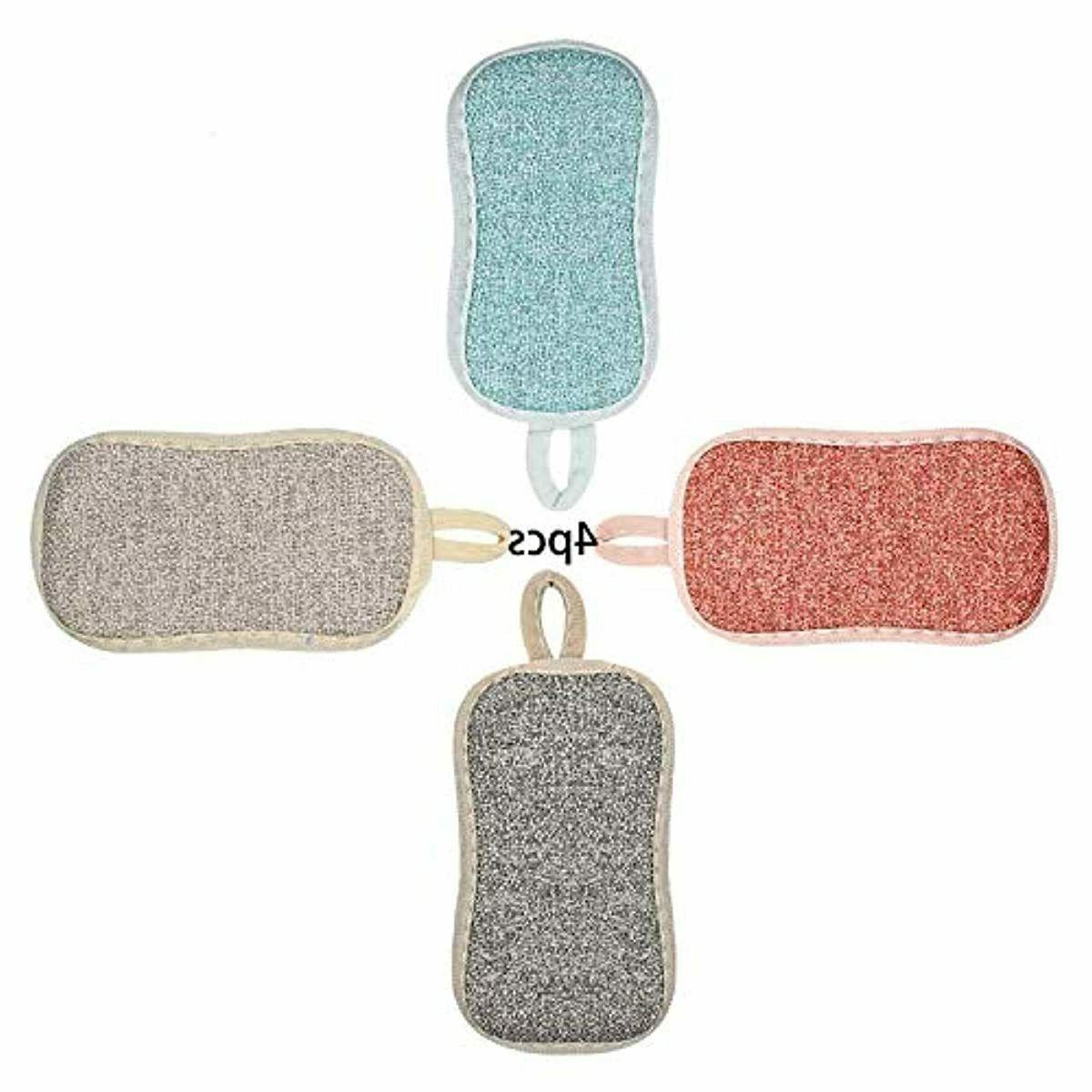 paquet de 4 eponges a vaisselle lavable