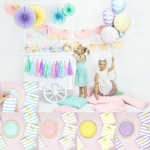 pastelle fete anniversaire 1 babyshower vaisselle jetable