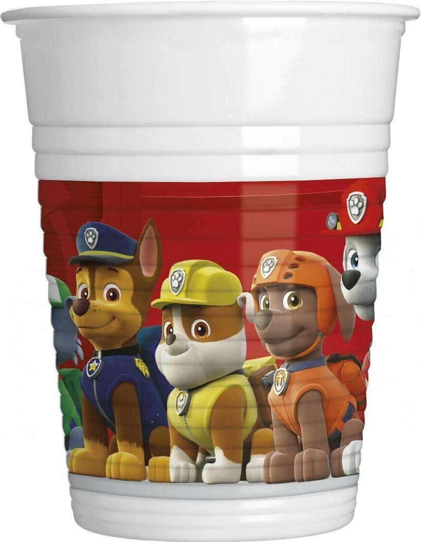 patte patrol 8 gobelet en plastique vaisselle