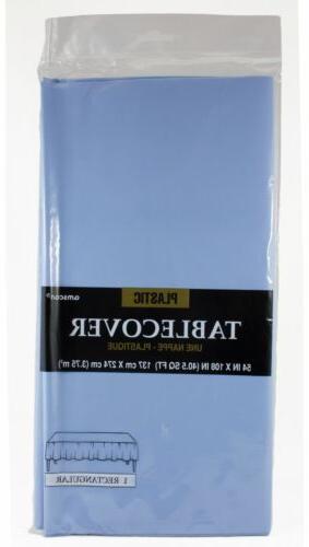 plastic table cover rectangular pastel blue