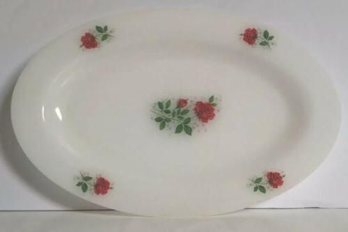 plat arcopal vintage roses rouges annees 60