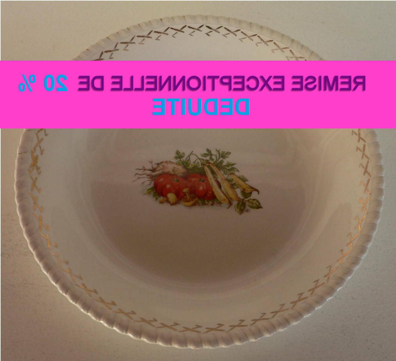 plat de service rond en faience blanche