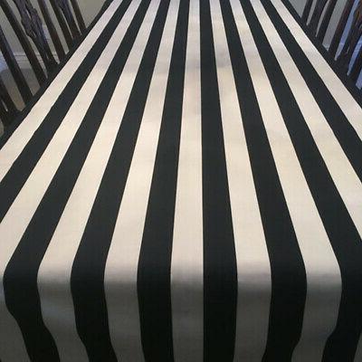 rayures noires et blanches table housse tissu