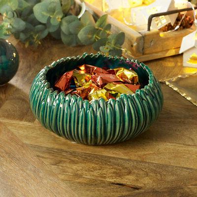 rond petit sarcelle bol plateau plat table