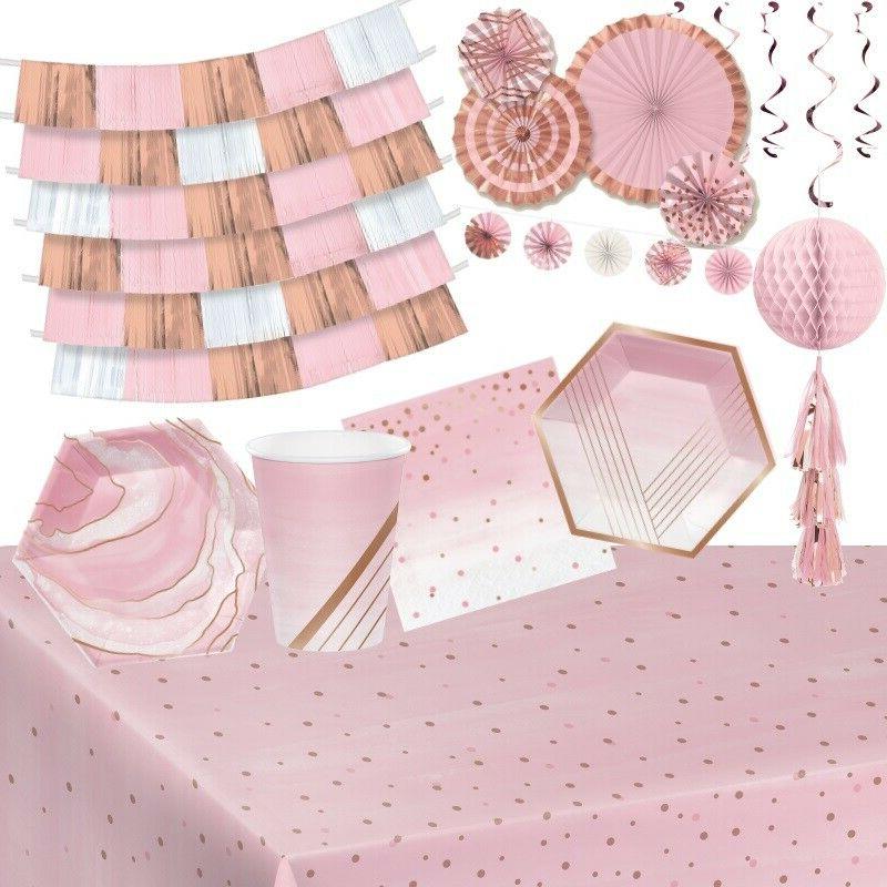 rose et dore fete fournitures vaisselle decorations