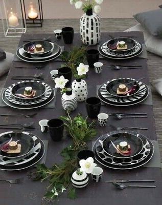 rose et tulipani noir service vaisselle 36