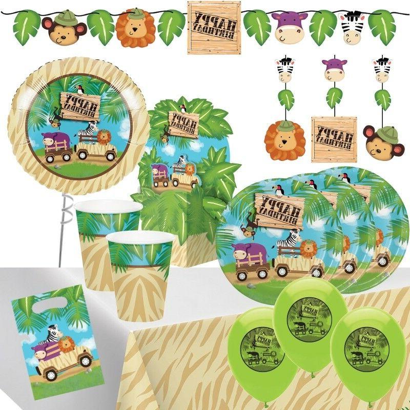 safari animaux vaisselle decorations and ballons