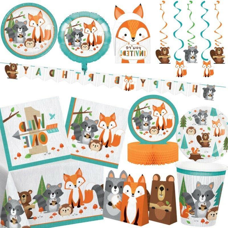 sauvage foret animaux fete vaisselle decorations