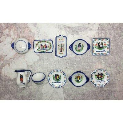serie complete de 10 feves vaisselle bretonne