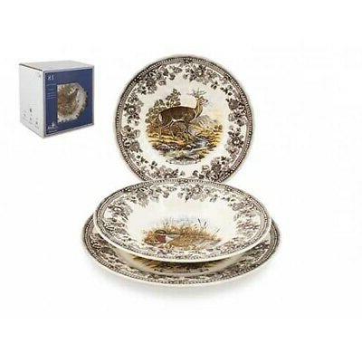 service vaisselle 18 pieces scene de chasse