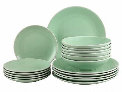 service vaisselle marianne gres 18 pieces vert