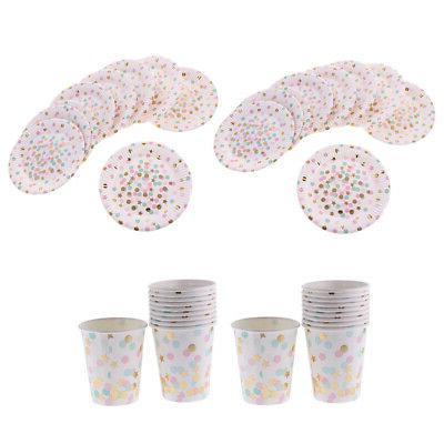 set de 20 vaisselle jetable cuisine multicolore