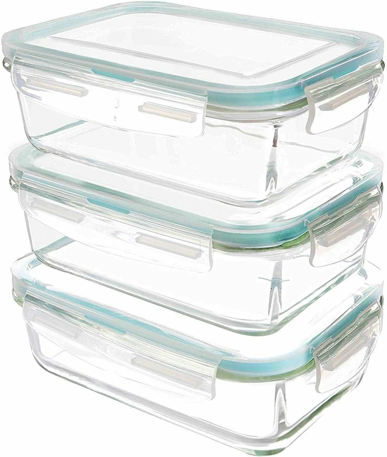 set de 3 boites alimentaire en verre