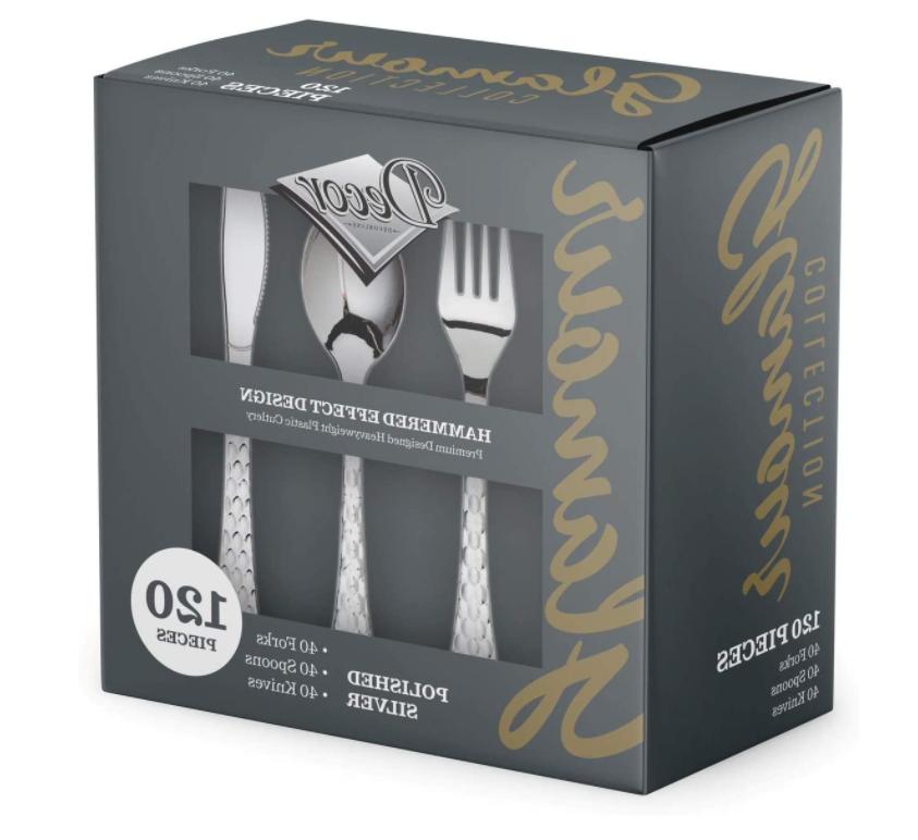 set de vaisselle en plastique reutilisable 120