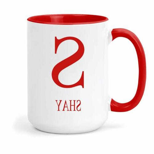 shay nom and initiales tasse cadeau en