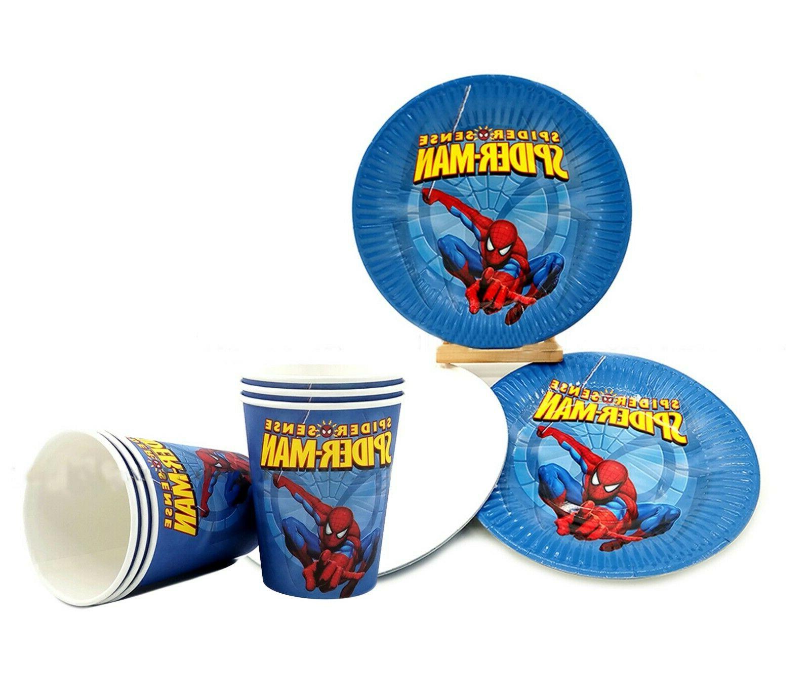 spiderman enfants anniversaire fete papier plaque tasse