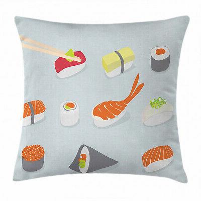sushi housse de coussin vaisselle sea food