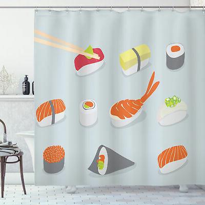 sushi rideaux de douche vaisselle sea food