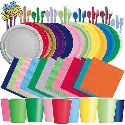 uni solide couleurs fete vaisselle anniversaire fetes