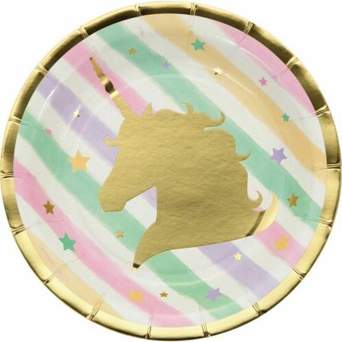unicorn sparkle 8 ct dessert cake plates
