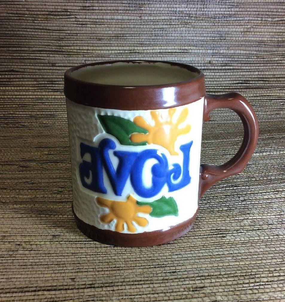 vintage 70s amour tasse main peint cafe