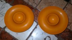 lot de 2 Coquetiers en plastique orange  retro vintage ann&eacute;