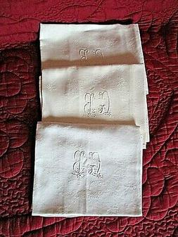 En Coton-monogramme Gb- Broderie Vintage