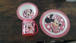 Enfant Assiette / Assiette Creuse / Tasse Minnie Neuf