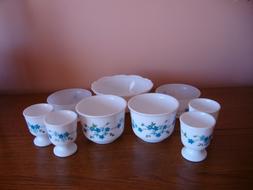 Vintage Arcopal D&eacute;cor Myosotis, Coquetiers, Tasses, Coupell