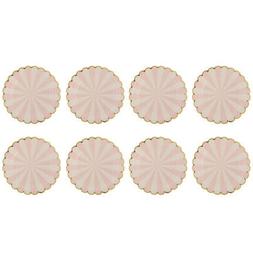 MagiDeal 8x Stripes Paper Plates Gold Edge Wedding Birthday 