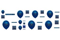 M&acirc;le Marine & Dor&eacute; Anniversaire Set Serviette Banni&egrave;re Ba