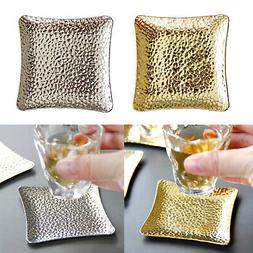 M&eacute;tal carr&eacute; 3 "vin tasse de caf&eacute; Table Place tapis couver
