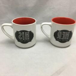 Mieux Demi Caf&eacute; Tasse Ses & Elle Gr&egrave;s Tasse Blanc Noir Rou