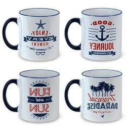 Mug en gr&egrave;s Vintage Lot de 4 mug - 350ml - Compatible Micro