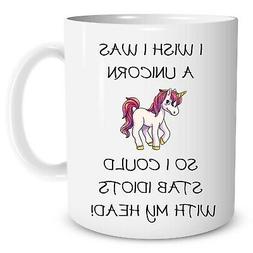 Mug Fantaisie Dr&ocirc;le Licorne Idiots Bureau de Travail Blague