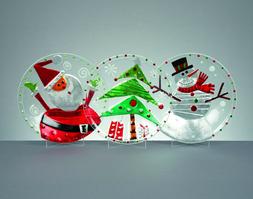 Grand Verre Portion Plaque Sapin De Bonhomme Neige Santa Neu
