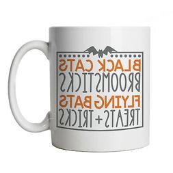 Noir Chats Broomsticks, Tasse - Halloween Tasse Cadeau