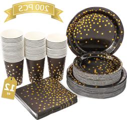 Jetable De F&ecirc;te 200pcs Vaisselle Jetables Set Assiettes De