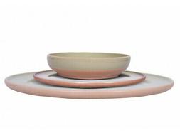 12 Pi&egrave;ces Satis - Fa&iuml;ence - Vert Clair - Fini Brillant